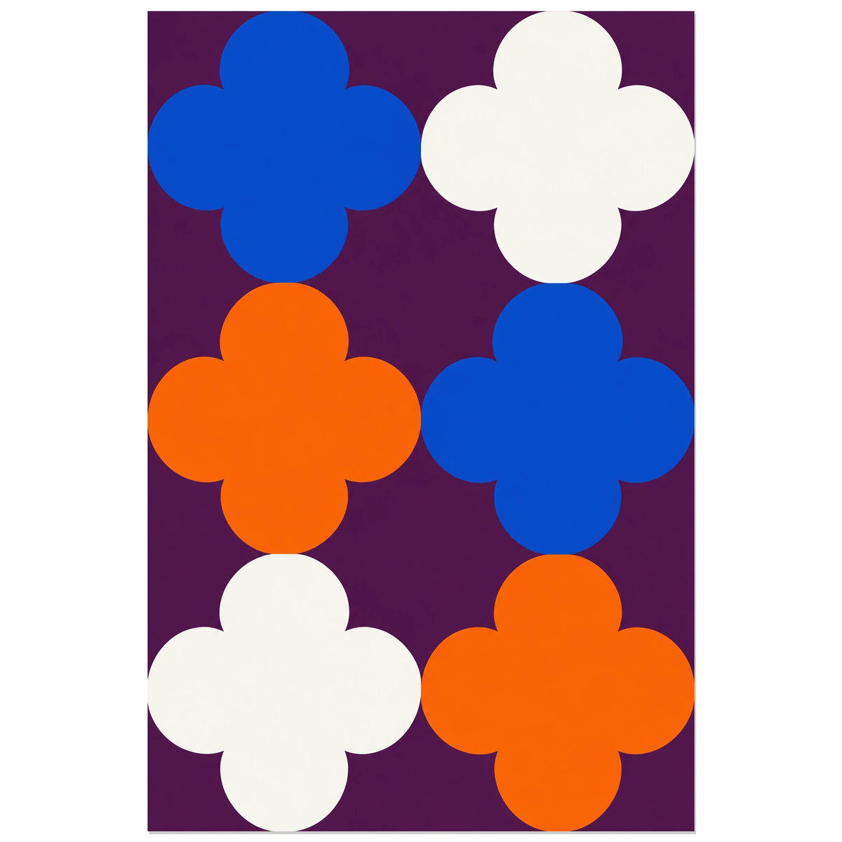 Affiche Quatre-feuilles - Modules, illustration géométrique / motif modulaire verticale, format 30 × 45 cm