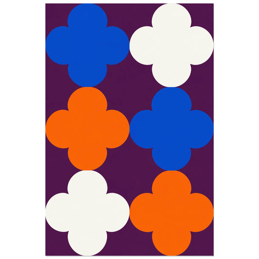 Affiche Quatre-feuilles - Modules, illustration géométrique / motif modulaire verticale, format 30 × 45 cm