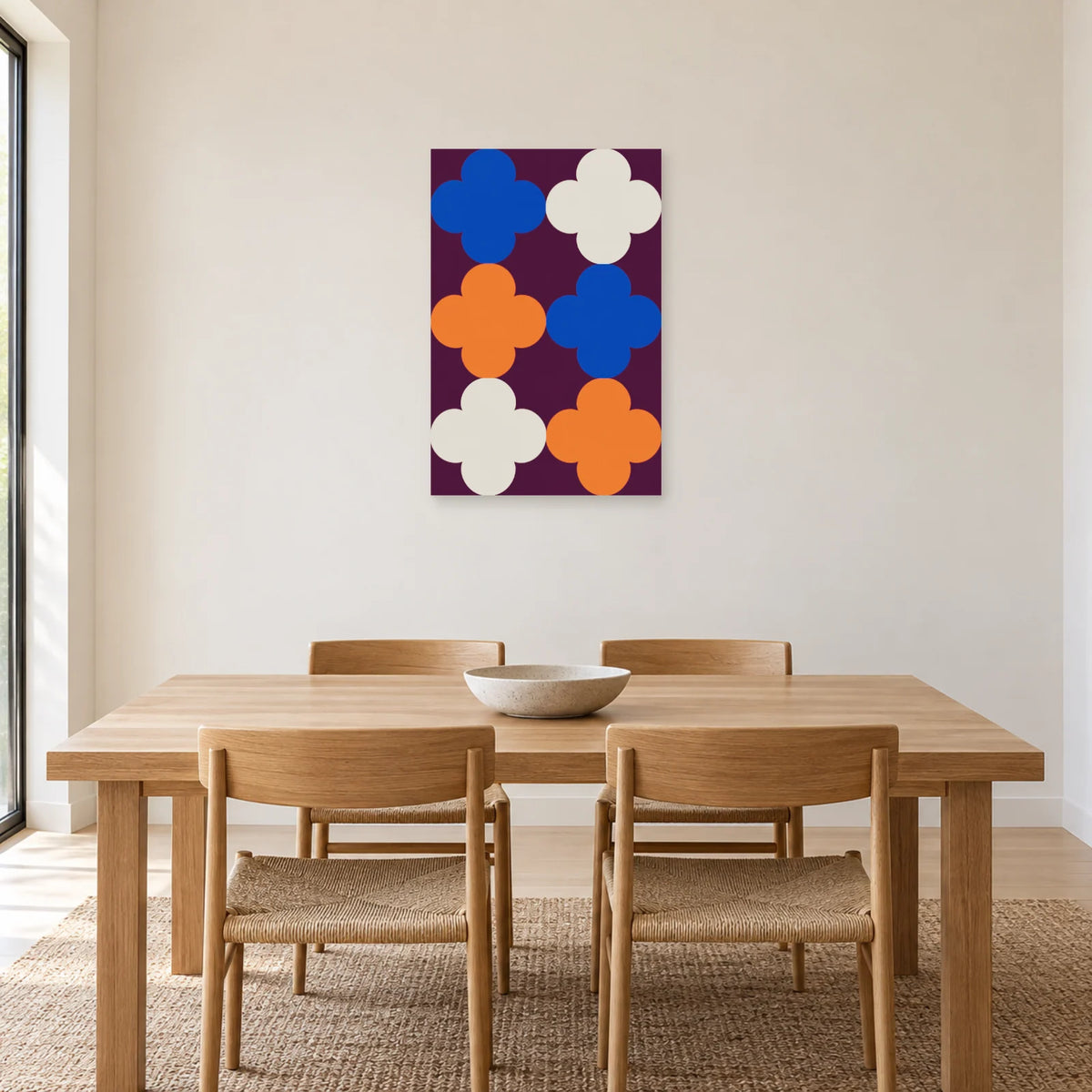 Affiche Quatre-feuilles - Modules dans une salle à manger - Art Virtuoso