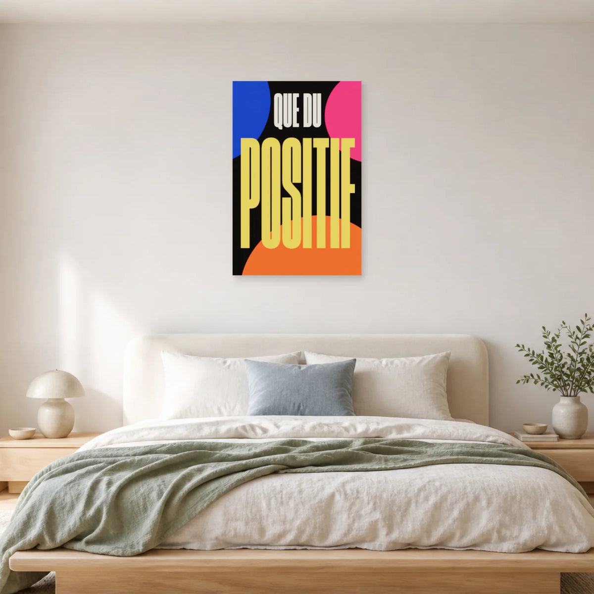 Affiche Que du positif – Énergie pop dans une chambre - Art Virtuoso