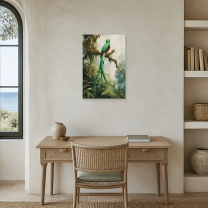 Affiche Quetzal de la forêt des nuages dans un bureau - Art Virtuoso