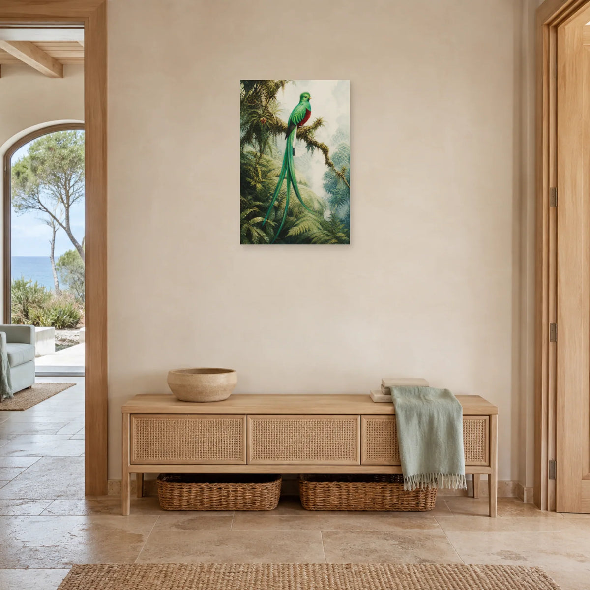 Affiche Quetzal de la forêt des nuages dans une entrée ou un couloir - Art Virtuoso