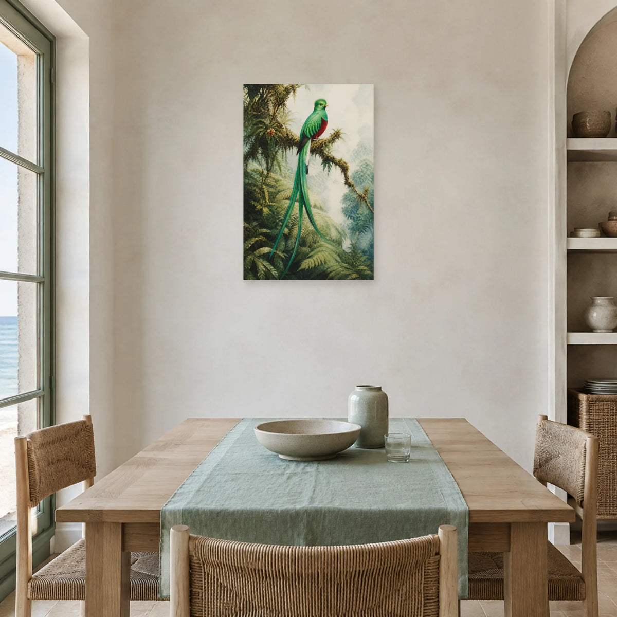 Affiche Quetzal de la forêt des nuages dans une salle à manger - Art Virtuoso