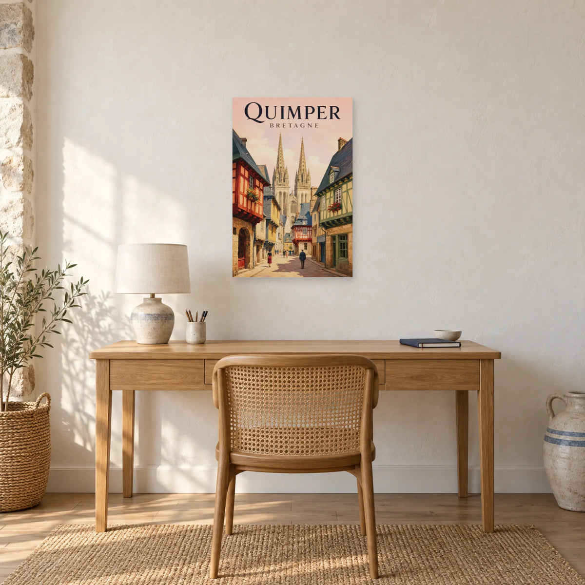 Affiche Quimper - Rue Kéréon dans un bureau - Art Virtuoso