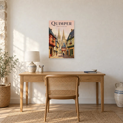 Affiche Quimper - Rue Kéréon dans un bureau - Art Virtuoso