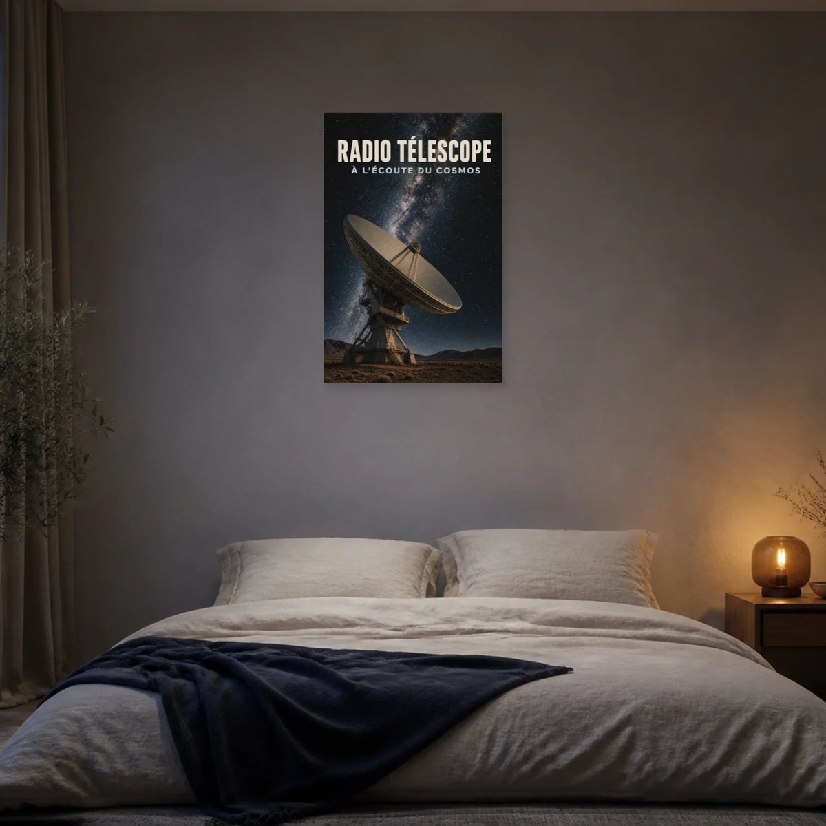 Affiche Radiotélescope – À l’Écoute du Cosmos dans une chambre - Art Virtuoso