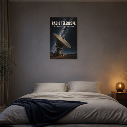 Affiche Radiotélescope – À l’Écoute du Cosmos dans une chambre - Art Virtuoso