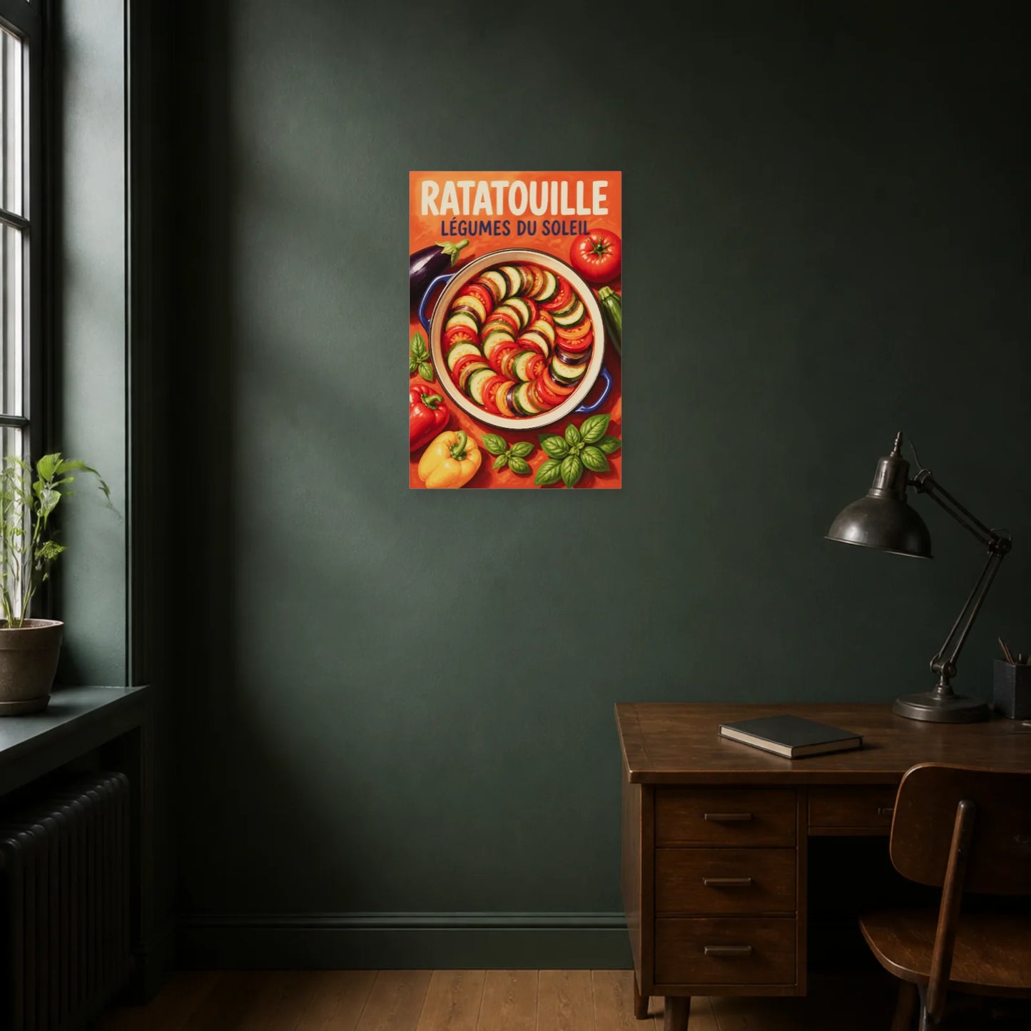Affiche Ratatouille – Légumes du Soleil dans un bureau - Art Virtuoso