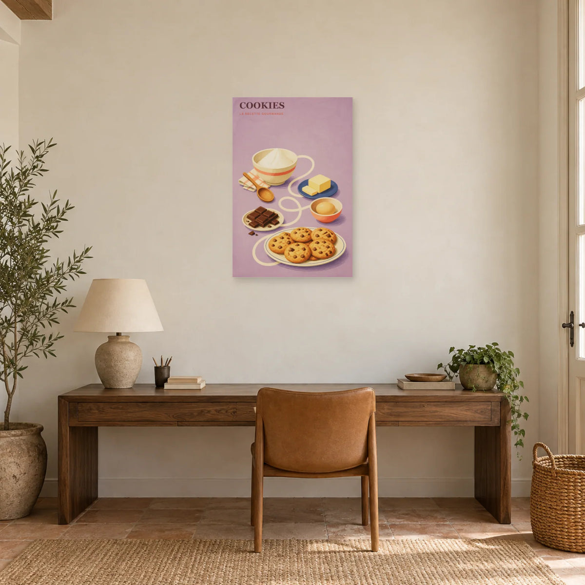 Affiche Cookies – La Recette Gourmande dans un bureau - Art Virtuoso