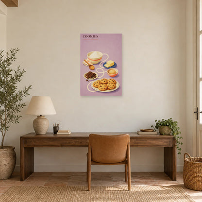 Affiche Cookies – La Recette Gourmande dans un bureau - Art Virtuoso