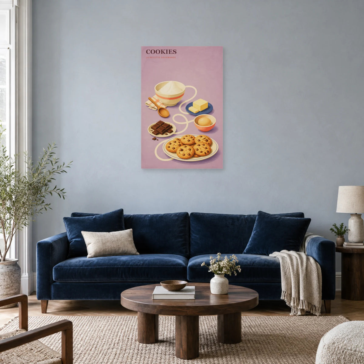 Affiche Cookies – La Recette Gourmande dans un salon - Art Virtuoso