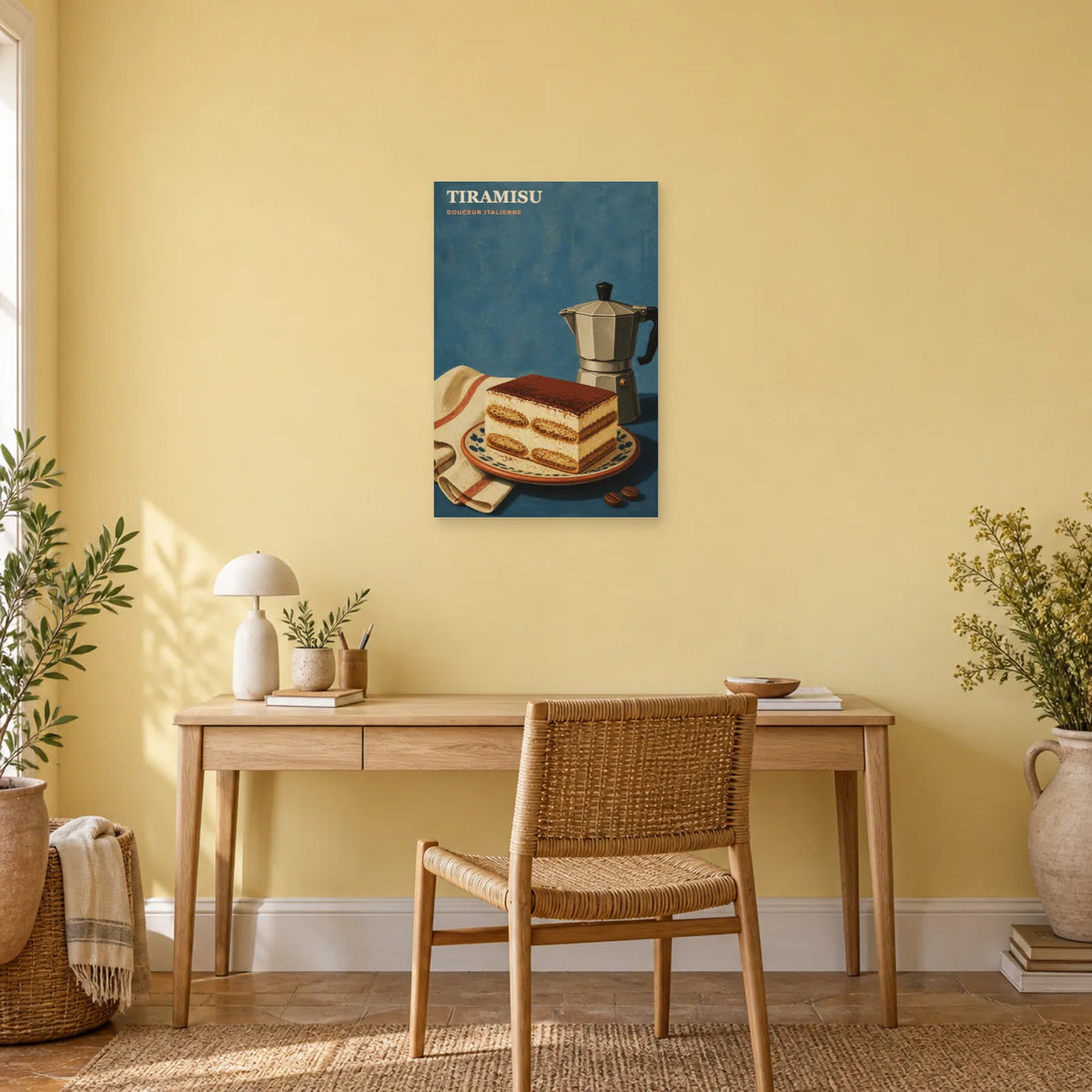 Affiche Tiramisu – Douceur Italienne dans un bureau - Art Virtuoso