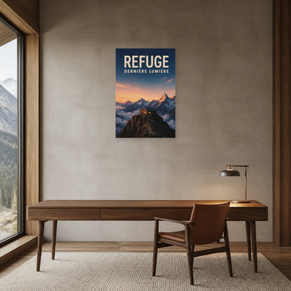 Affiche Refuge – Dernière lumière dans un bureau - Art Virtuoso
