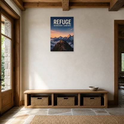 Affiche Refuge – Dernière lumière dans une entrée ou un couloir - Art Virtuoso