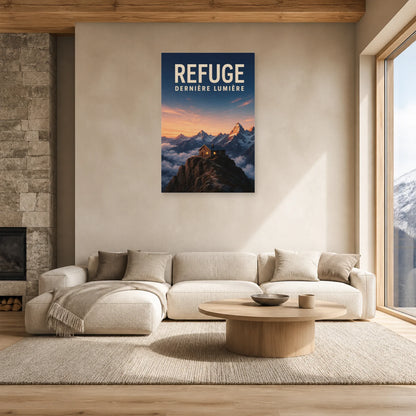 Affiche Refuge – Dernière lumière dans un salon - Art Virtuoso