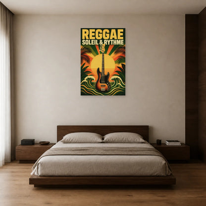 Affiche Reggae - Soleil et rythme dans une chambre - Art Virtuoso