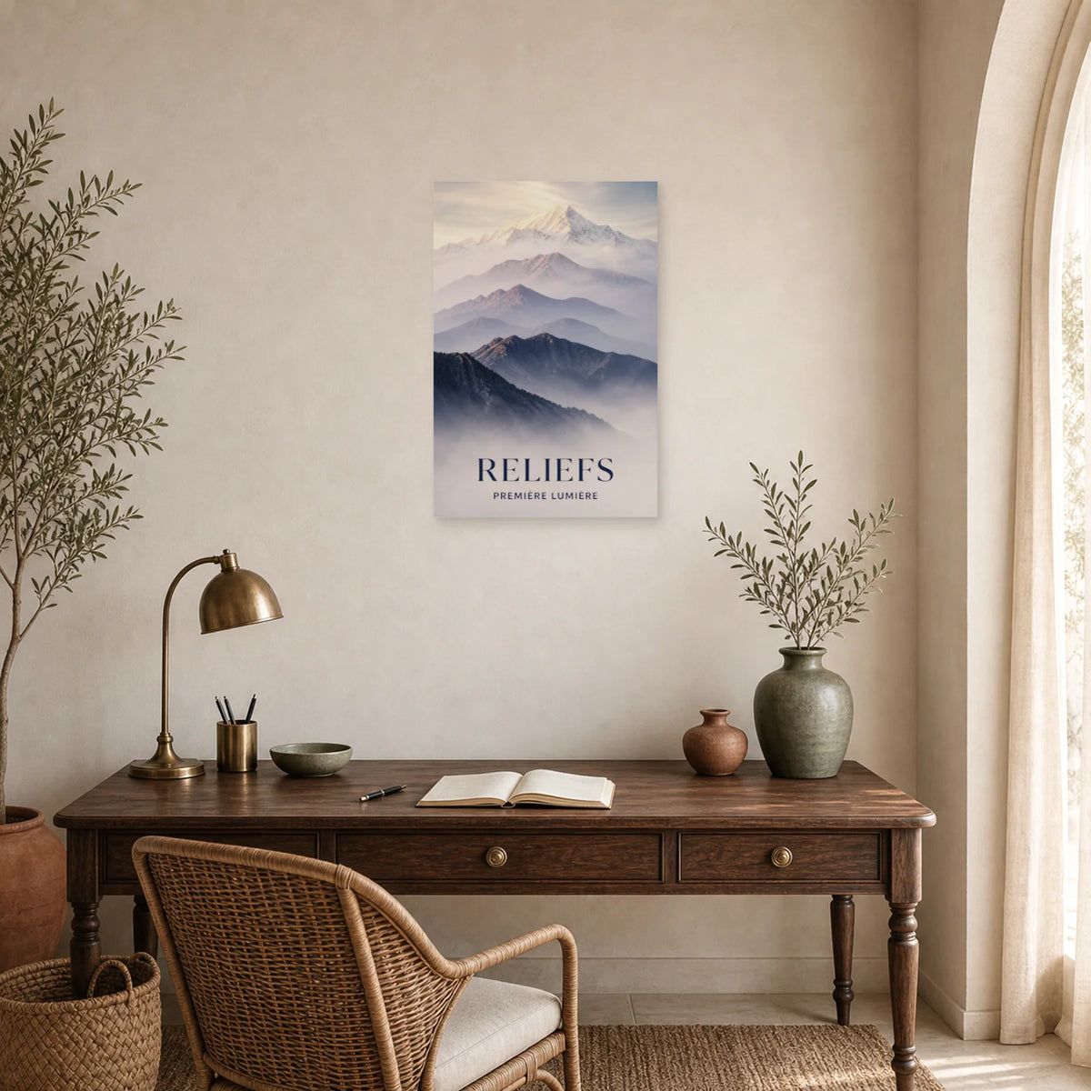 Affiche Reliefs – Première Lumière dans un bureau - Art Virtuoso