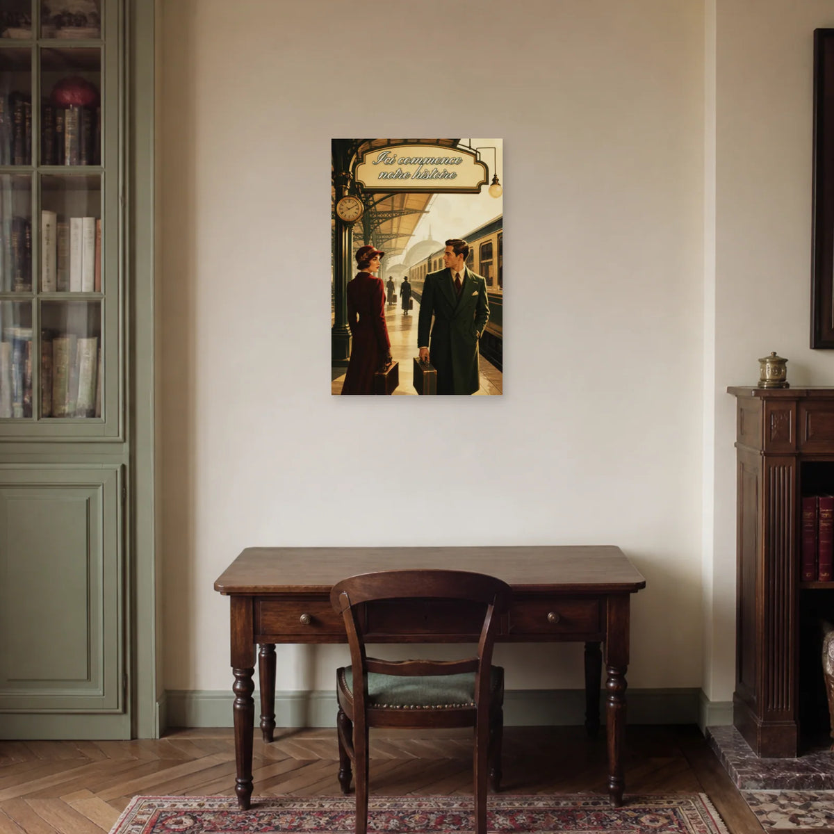 Affiche Ici commence notre histoire - Rencontre dans un bureau - Art Virtuoso