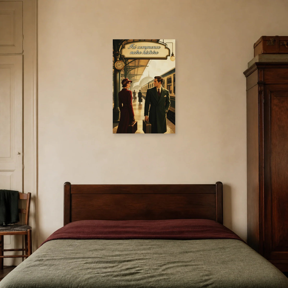 Affiche Ici commence notre histoire - Rencontre dans une chambre - Art Virtuoso