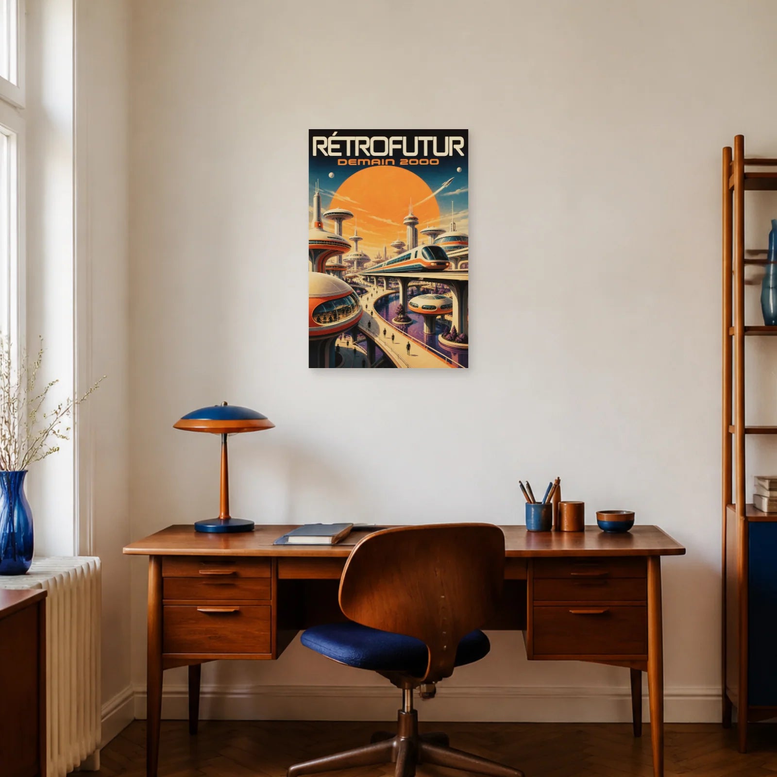 Affiche Rétrofutur – Demain 2000 dans un bureau - Art Virtuoso