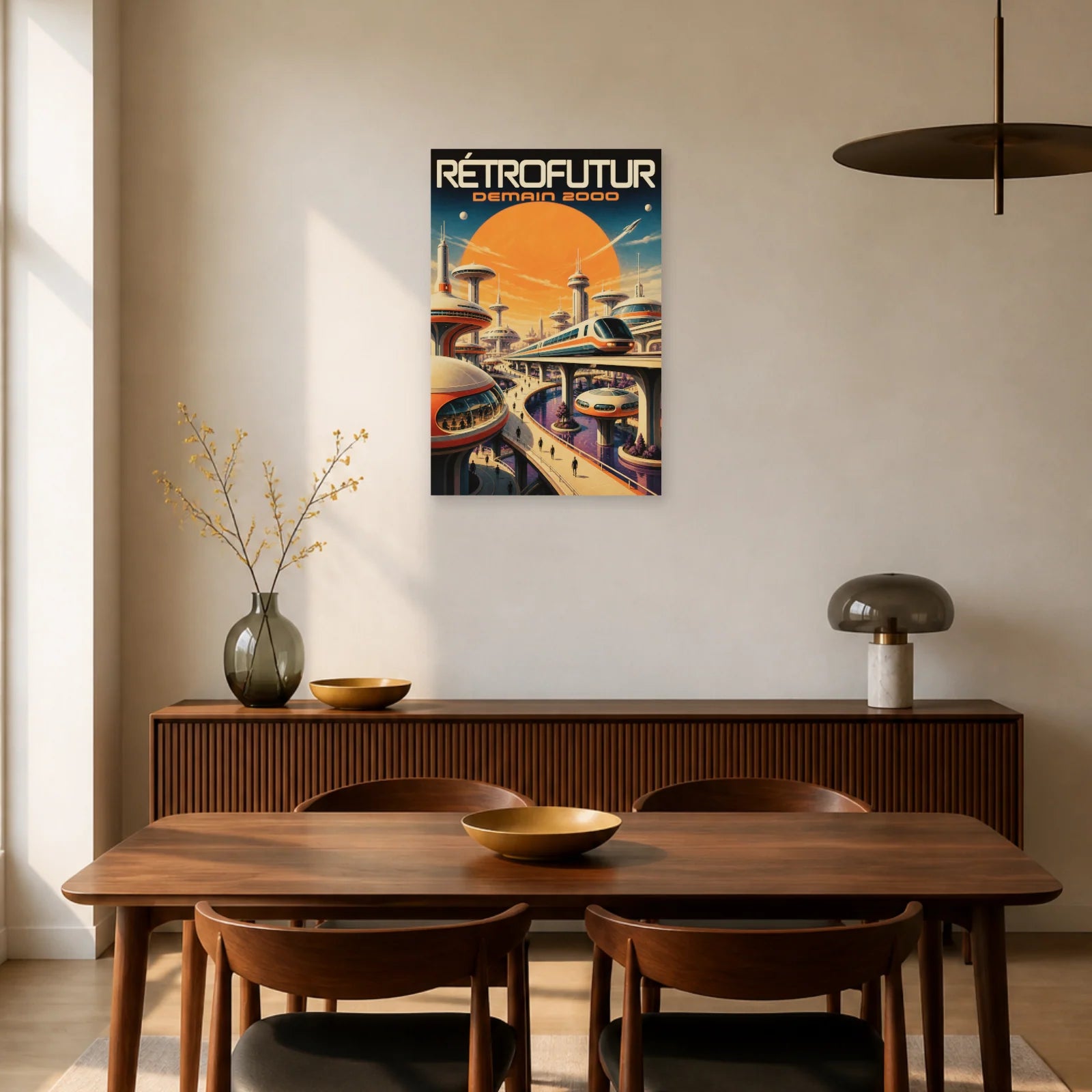 Affiche Rétrofutur – Demain 2000 dans une salle à manger - Art Virtuoso