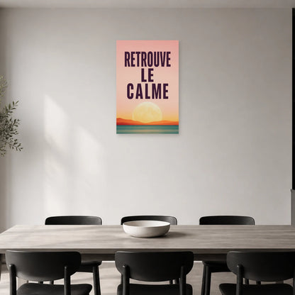 Affiche Retrouve le calme – Lune à l’horizon dans une salle à manger - Art Virtuoso