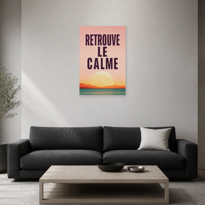 Affiche Retrouve le calme – Lune à l’horizon dans un salon - Art Virtuoso