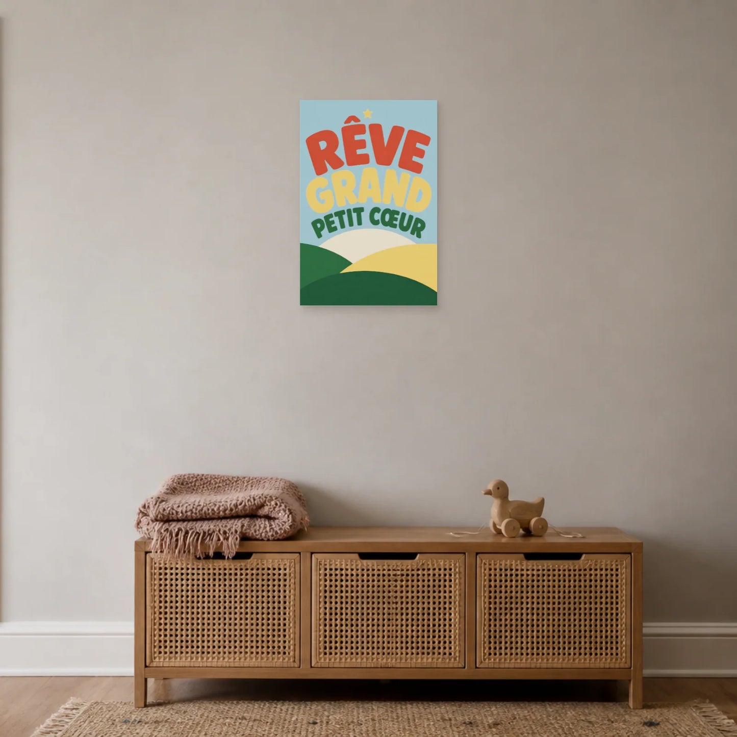 Affiche Rêve Grand – Petit Cœur dans une entrée ou un couloir - Art Virtuoso
