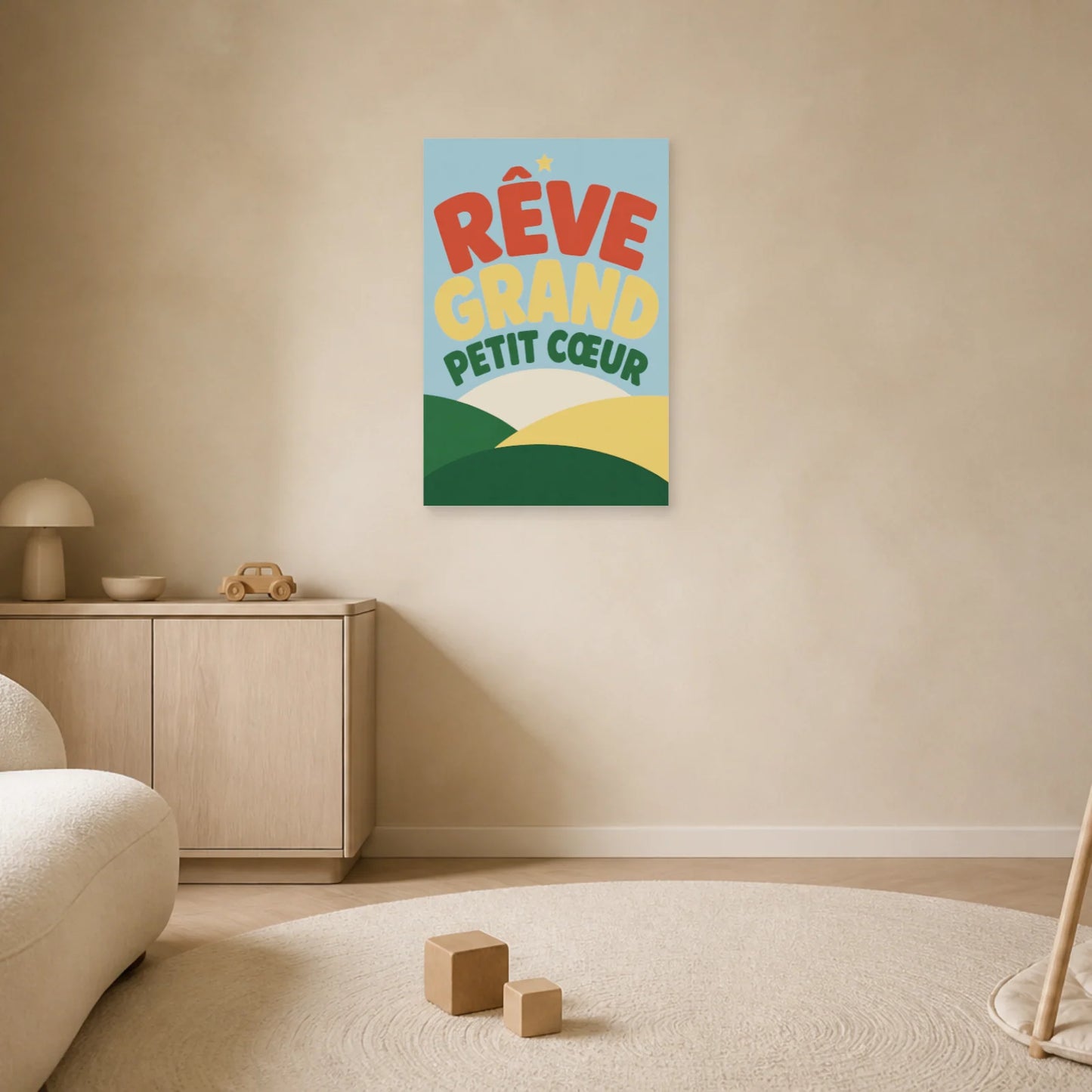 Affiche Rêve Grand – Petit Cœur dans un salon - Art Virtuoso