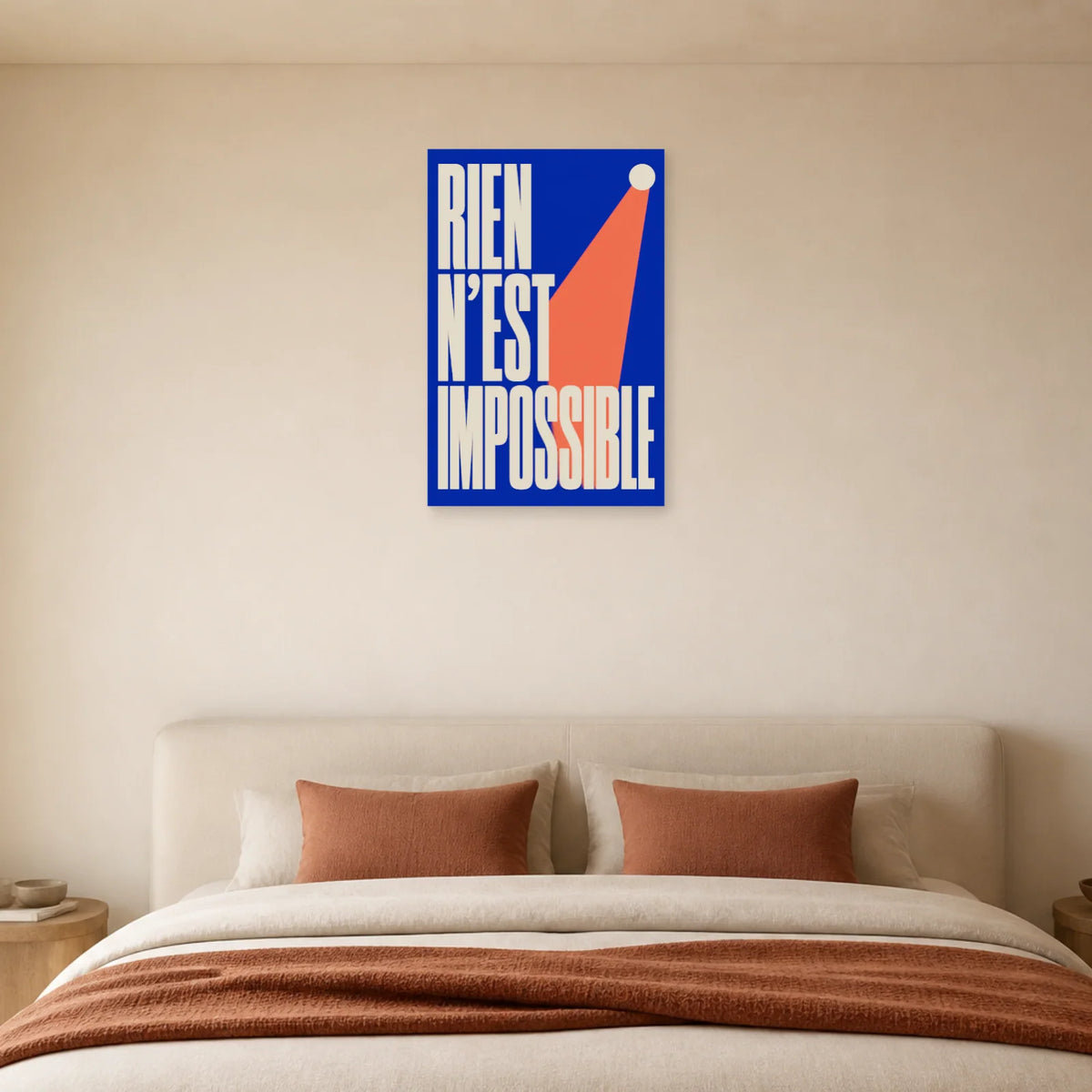 Affiche Rien n’est impossible – Élan vers le sommet dans une chambre - Art Virtuoso
