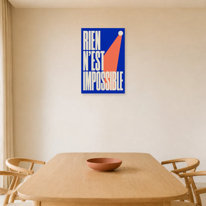 Affiche Rien n’est impossible – Élan vers le sommet dans une salle à manger - Art Virtuoso