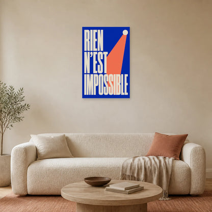Affiche Rien n’est impossible – Élan vers le sommet dans un salon - Art Virtuoso