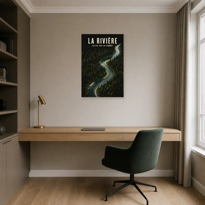 Affiche La rivière – Le fil de la forêt dans un bureau - Art Virtuoso