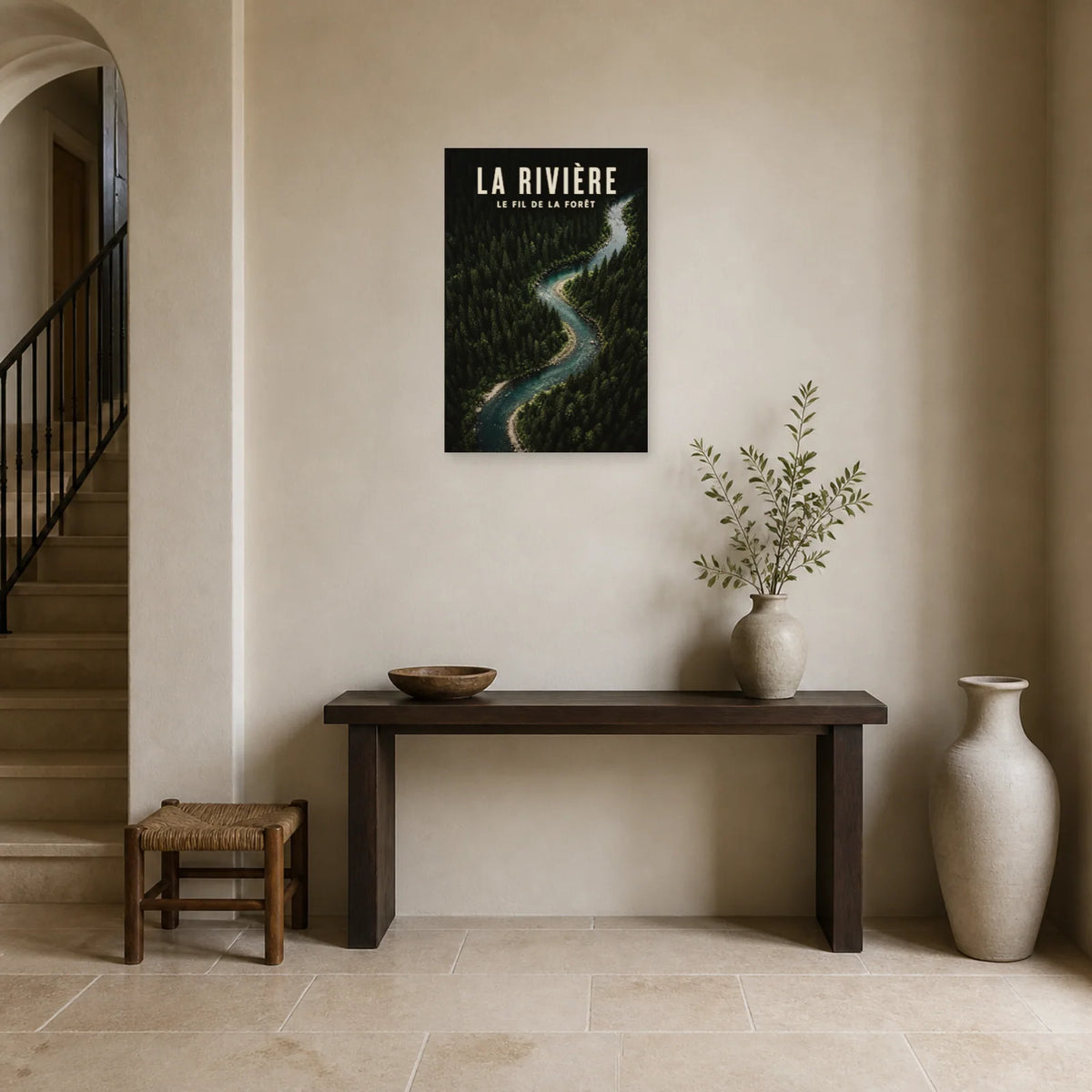 Affiche La rivière – Le fil de la forêt dans une entrée ou un couloir - Art Virtuoso