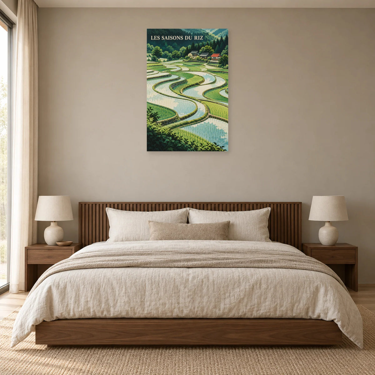 Affiche Rizières japonaises - Les saisons du riz dans une chambre - Art Virtuoso