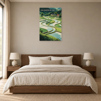 Affiche Rizières japonaises - Les saisons du riz dans une chambre - Art Virtuoso