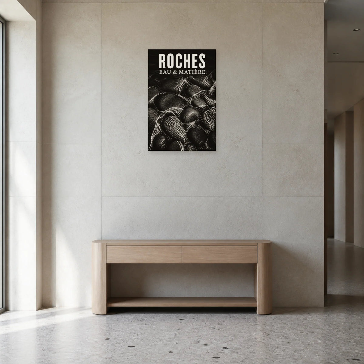 Affiche Roches – Eau & Matière dans une entrée ou un couloir - Art Virtuoso