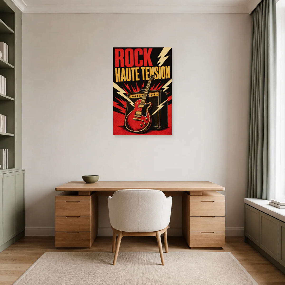 Affiche Rock - Haute tension dans un bureau - Art Virtuoso