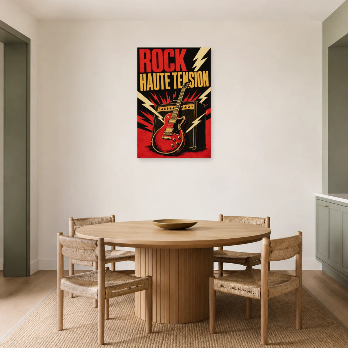 Affiche Rock - Haute tension dans une salle à manger - Art Virtuoso