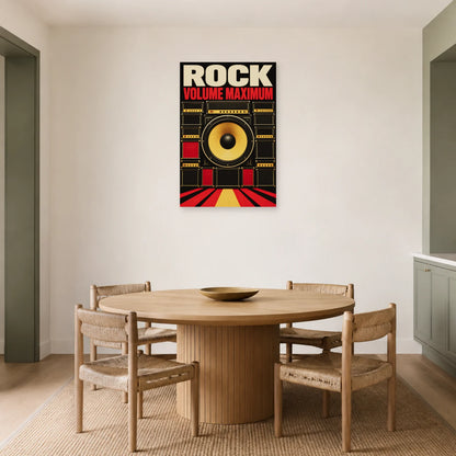 Affiche Rock - Volume maximum dans une salle à manger - Art Virtuoso