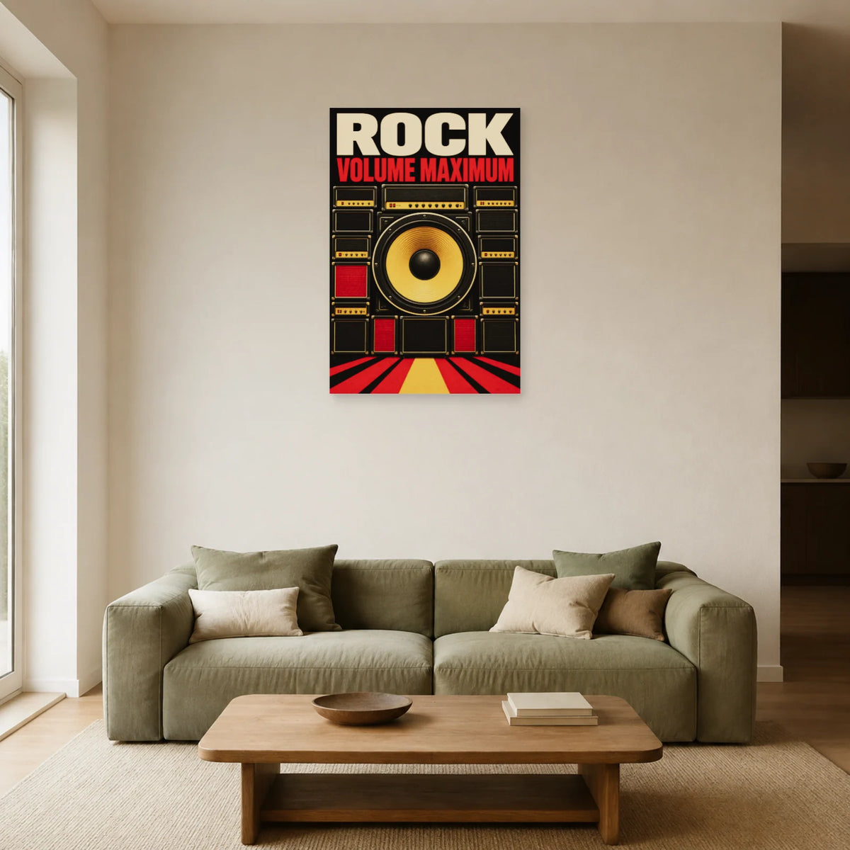 Affiche Rock - Volume maximum dans un salon - Art Virtuoso