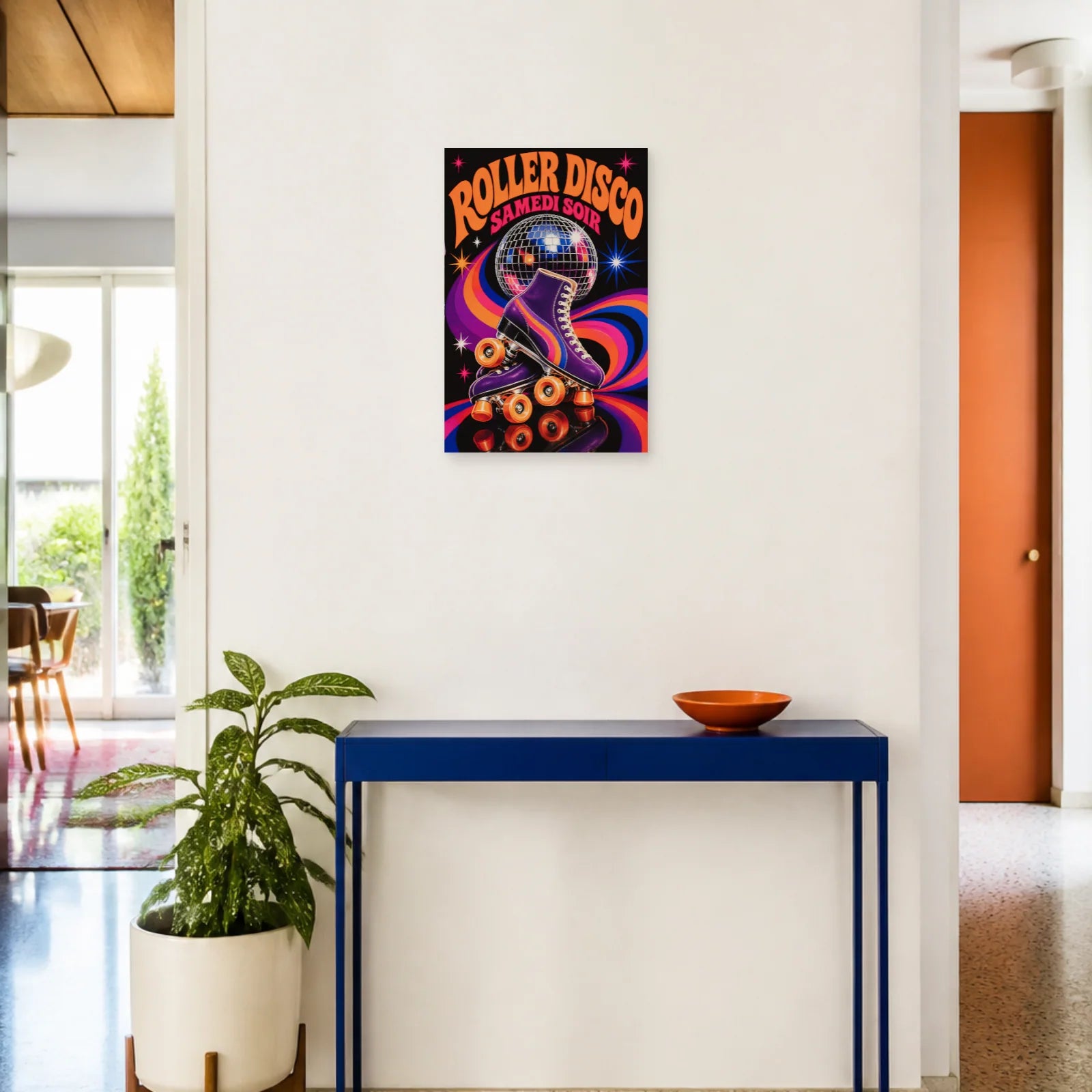 Affiche Roller Disco – Samedi Soir dans une entrée ou un couloir - Art Virtuoso