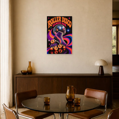 Affiche Roller Disco – Samedi Soir dans une salle à manger - Art Virtuoso
