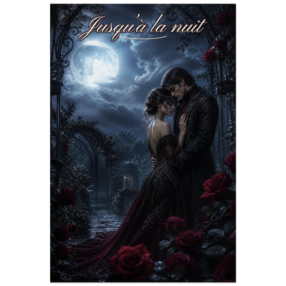 Affiche Jusqu’à la nuit - Romantisme gothique, romantisme gothique peint avec une atmosphère nocturne élégante verticale, format 30 × 45 cm