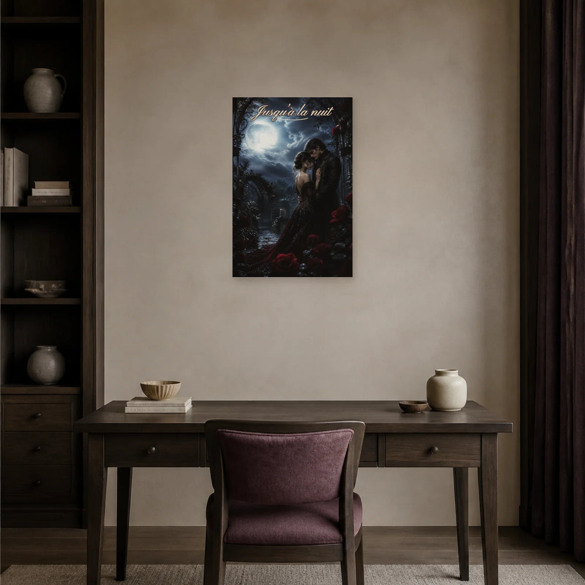 Affiche Jusqu’à la nuit - Romantisme gothique dans un bureau - Art Virtuoso
