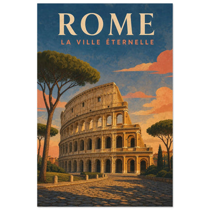 Affiche Rome – La Ville Éternelle, illustration verticale illustration monumentale, format 40 × 60 cm
