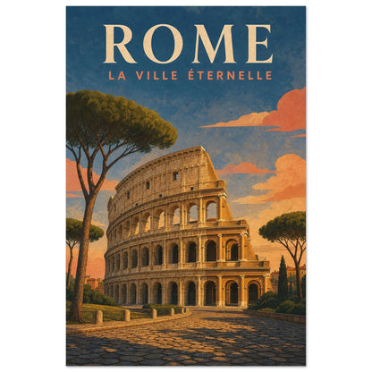 Affiche Rome – La Ville Éternelle, illustration verticale illustration monumentale, format 60 × 90 cm
