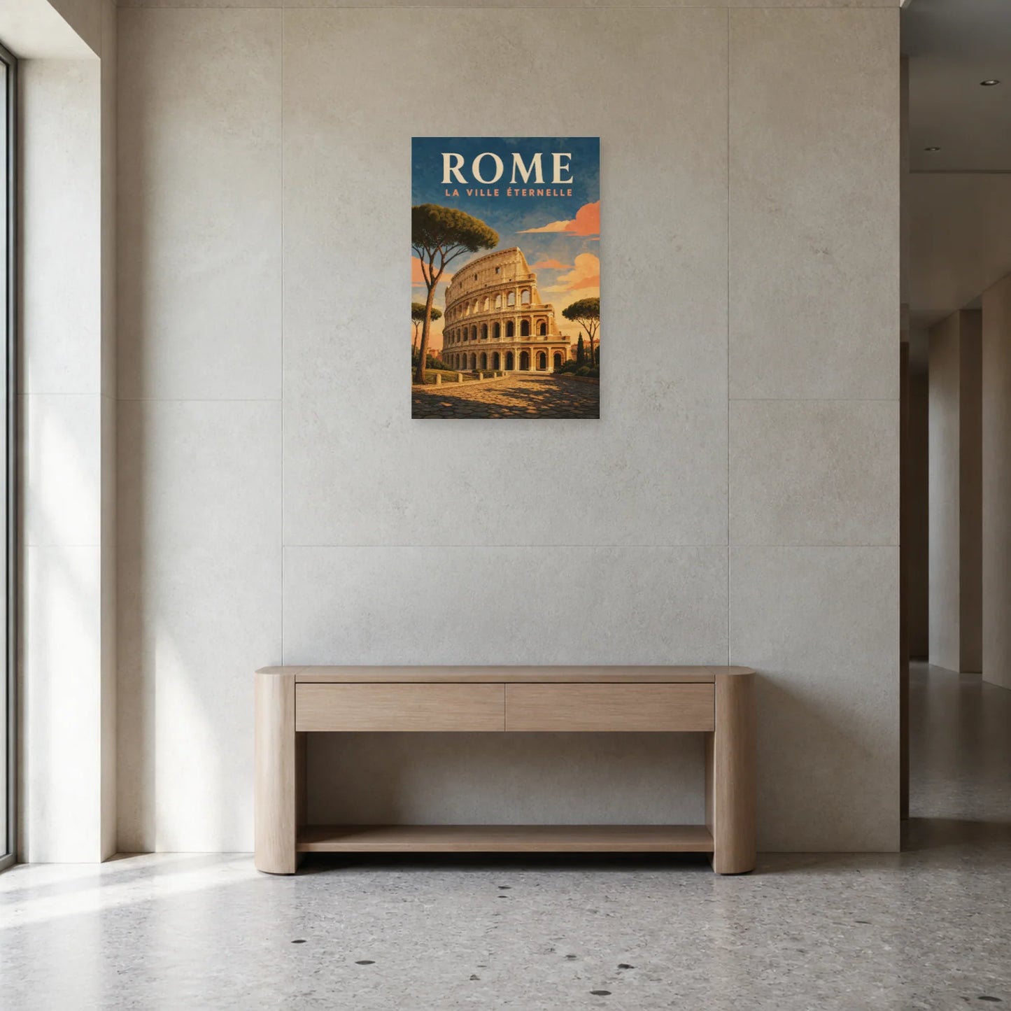 Affiche Rome – La Ville Éternelle dans une entrée ou un couloir - Art Virtuoso