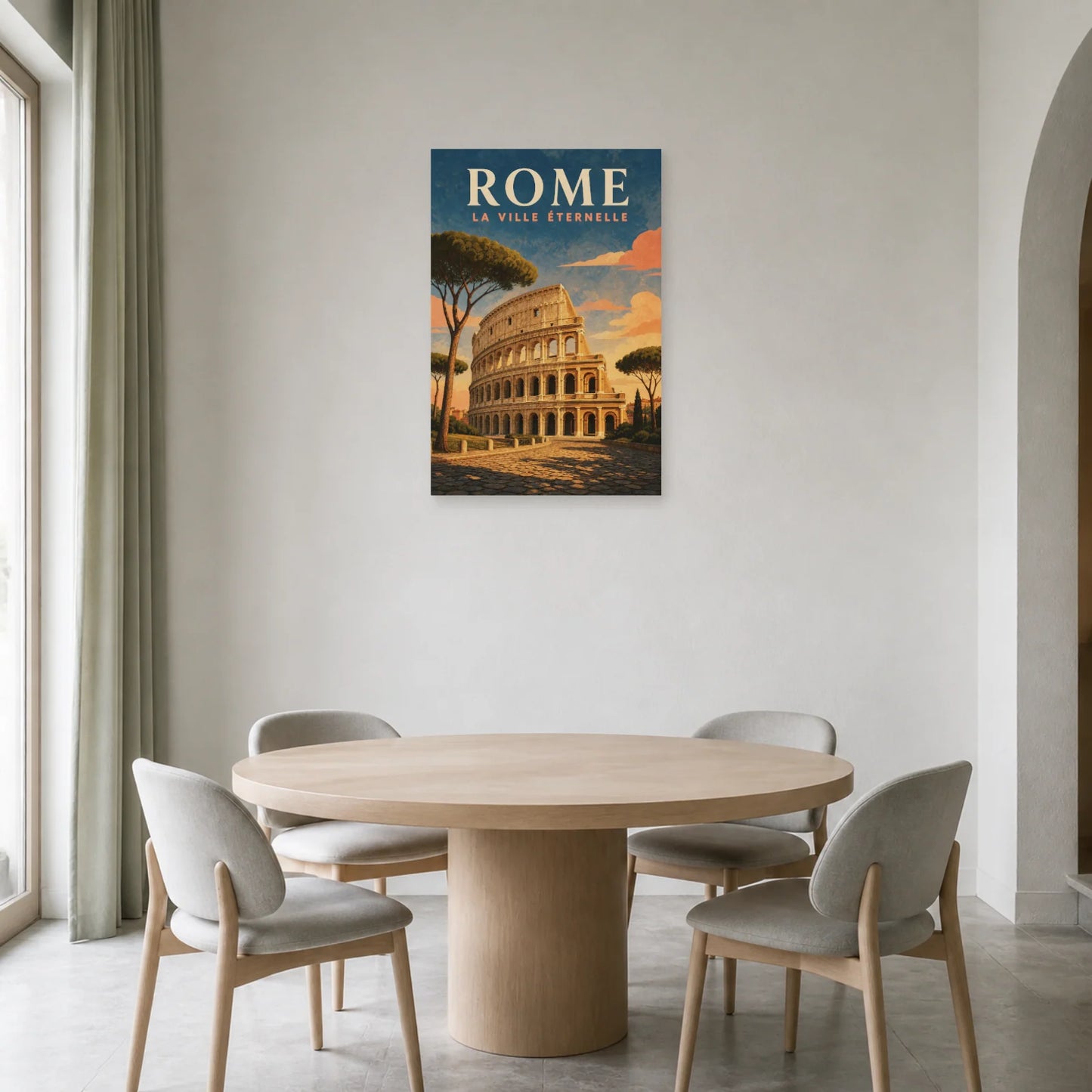 Affiche Rome – La Ville Éternelle dans une salle à manger - Art Virtuoso