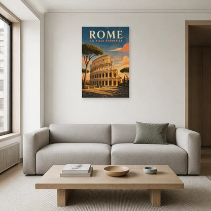 Affiche Rome – La Ville Éternelle dans un salon - Art Virtuoso
